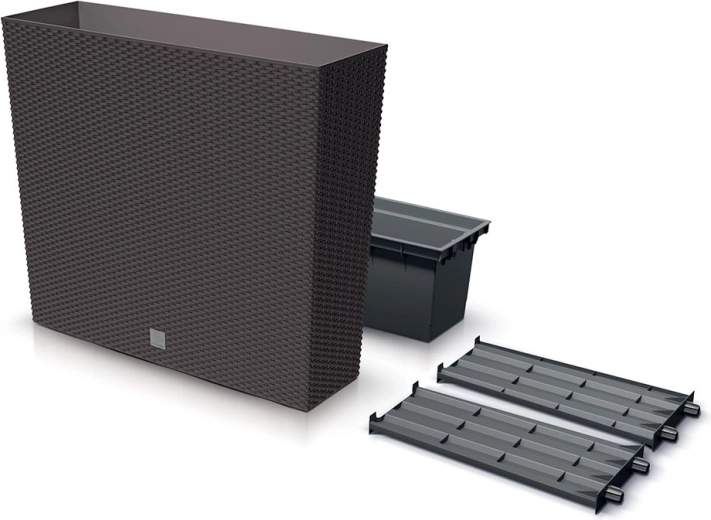 Høj plantekasse Rato Case med udtagelig indsats, umbra, 77 cm