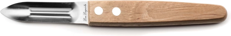Køkkenskræller i rustfrit stål og træ 16,9 cm