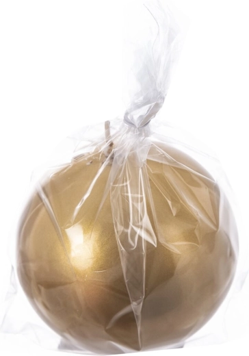 Dekorativt rundt kuglelys, blank guld, 10 cm