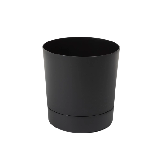 Urtepotte med underskål Aura 17,5 cm sort mat