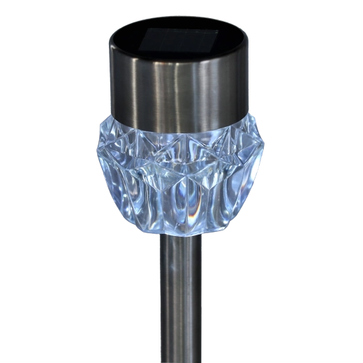 Solcelledrevet havelampe INES 7 × 7 × 33,5 cm, kold hvid, sølvfarvet