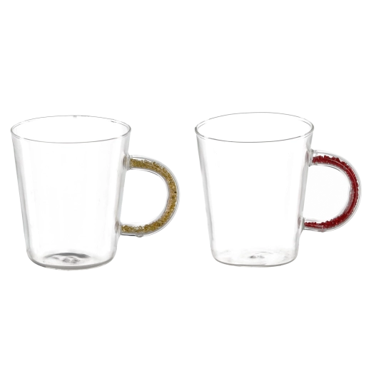 Glaskrus med farvet hank