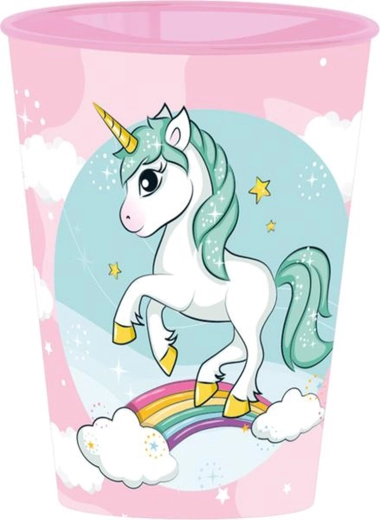 Plastikkrus med enhjørningemotiv 260 ml