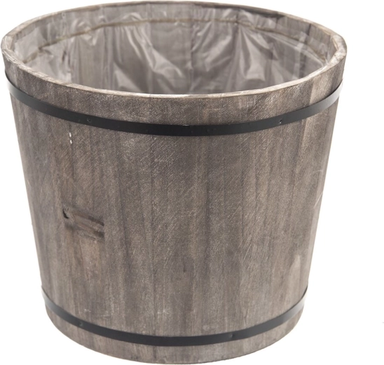 Plantekrukke i træ og metal, grå 20 × 20 × 24 cm