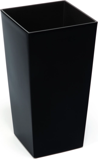 Blomsterkrukke Finezja 25 × 25 cm med indsats – sort, blank