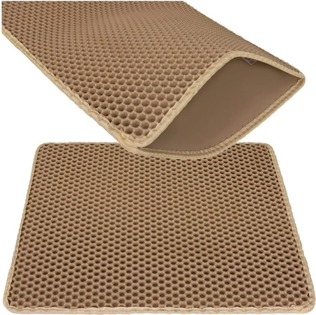 Purlov beige to-lags måtte til kattebakke 60 × 45 cm