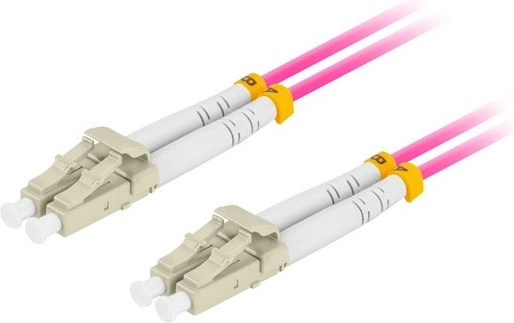 Duplex optisk patchcord MM LC/UPC–LC/UPC OM4 50/125 LSZH 5 m lilla - 1 stk.