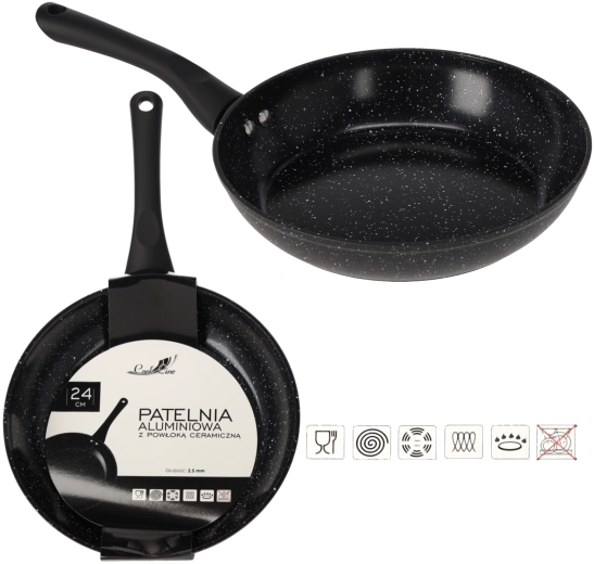 Aluminiumpande 24 cm med keramisk belægning til induktion