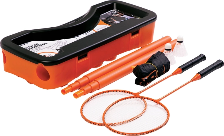 Sammenklappeligt badminton-sæt NILS med kuffert og net