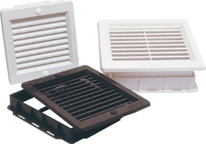 Ventilgitter med net 150 × 150 mm brun