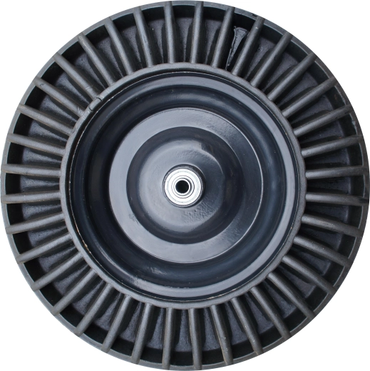 Hjul med massiv gummi og leje til trillebør 390 mm