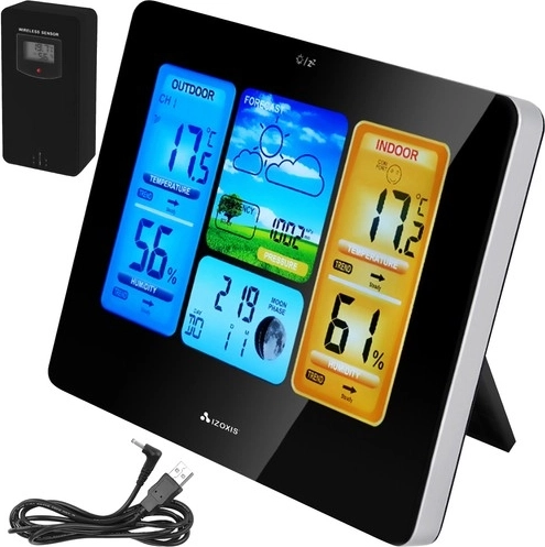 Trådløs vejrstation IZOXIS med farvet LCD-display