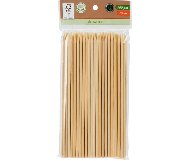 Bambusspyd 15 cm, sæt med 100 stk.