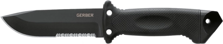 Gerber LMF II Infantry taktisk kniv 12,5 cm, sort med GFN gummihåndtag og nylonhylster