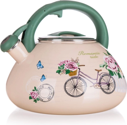 Emaljeret fløjtetekande 3 l Romantic Ride, diameter 22,5 cm