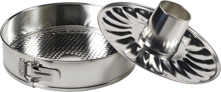 Rund kageform 28 cm med to bunde, fortinnet