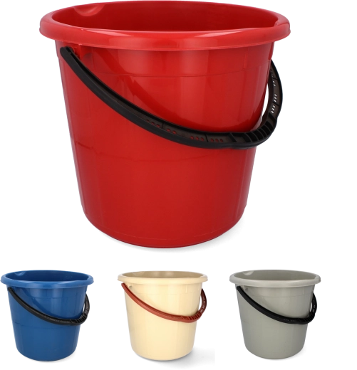 Plastspand 15 l med metalhank, sort