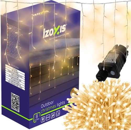 Lyskæde IZOXIS 300 LED med flash-effekt, varm hvid, 15 m