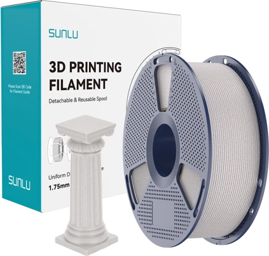 Sunlu PLA marmor filament højhastighed – lysegrå