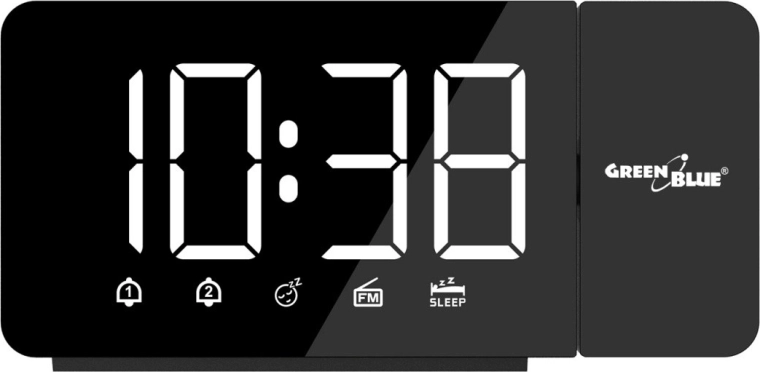 Digitalt radiovækkeur med LED‑display og FM‑radio GreenBlue