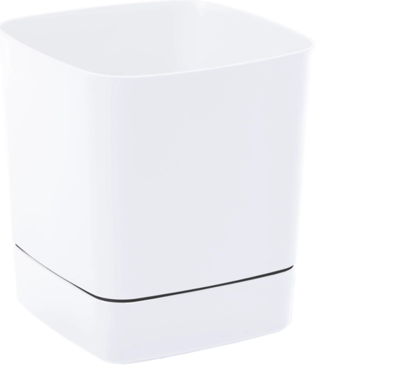 Blomsterkrukke med underskål Clima 19 × 19 cm hvid