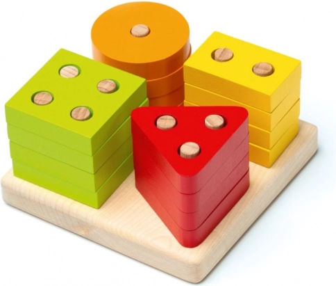 CUBIKA Sortér former – træpuslespil, 17 dele