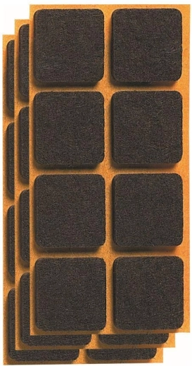 Selvklæbende filtunderlag til møbler 20 × 20 mm, brune (24 stk.)