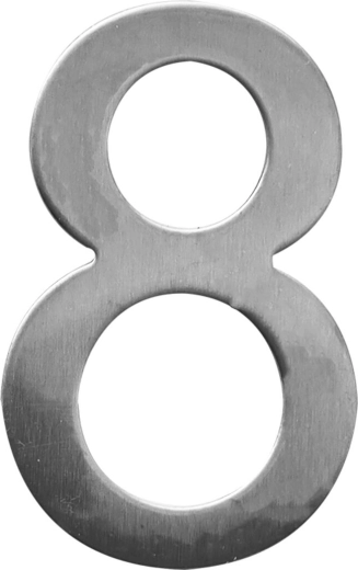 Husnummer STAR 8 i rustfrit stål 75 mm