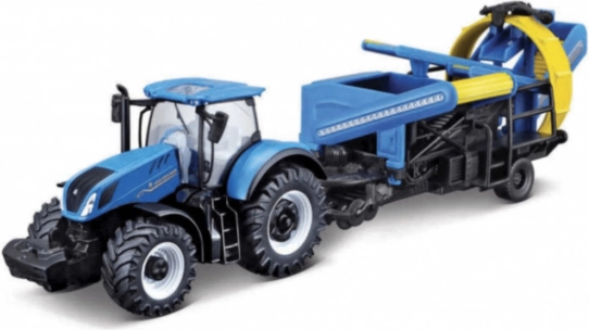 Bburago Farmland traktor New Holland T7.315 HD med kultivator 10 cm
