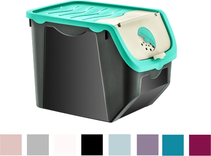 Plastopbevaringsboks til grøntsager 12 l med regulerbar ventilation