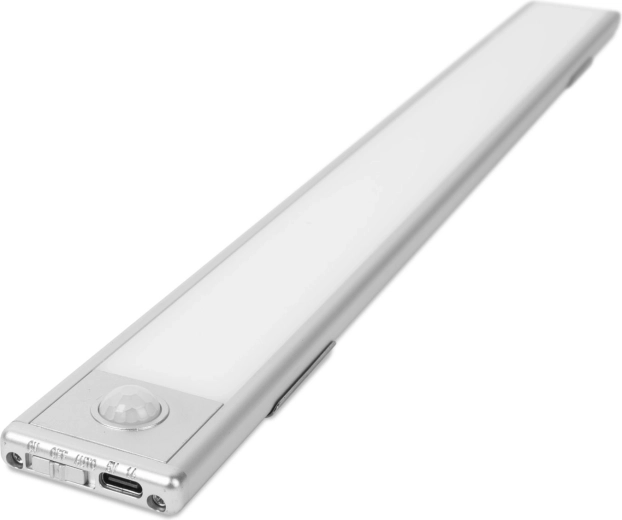 LED-lampe med bevægelsessensor, genopladeligt batteri og magnetisk montering, 40 cm