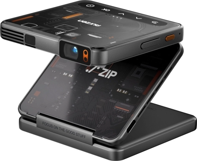 Aurzen ZIP Cyber Edition sammenklappelig DLP-lommeprojektor (trifold)