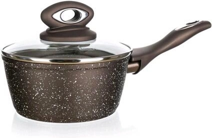 Kasserolle med låg 16 cm PREMIUM Dark Brown med nonstick-belægning