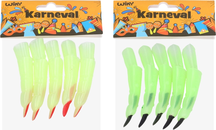 Grønne heksefingre til karneval - 10 stk.