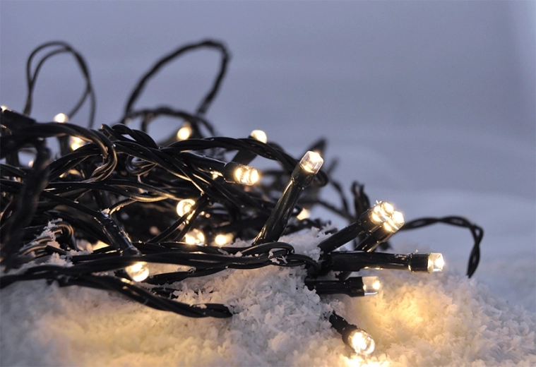 Solight LED udendørs julelyskæde med 200 LED, 10 m, varm hvid