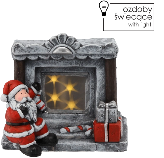 Jule-LED-figur – Julemand ved pejsen 31 × 24,5 × 28,5 cm
