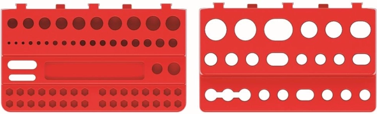 Sæt værktøjsholdere til BINEER SHELFS paneler, plast, rød (2 stk.)