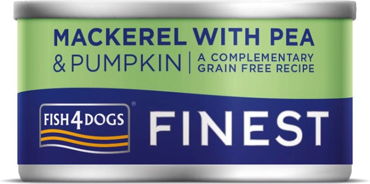 Hundekonserves med makrel, græskar og ærter FISH4DOGS 85 g