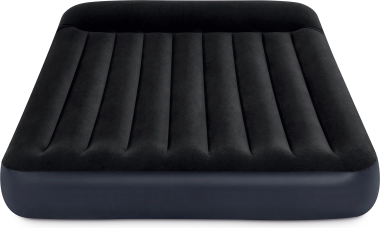 Oppustelig madras med pumpe seng velour Intex 64150