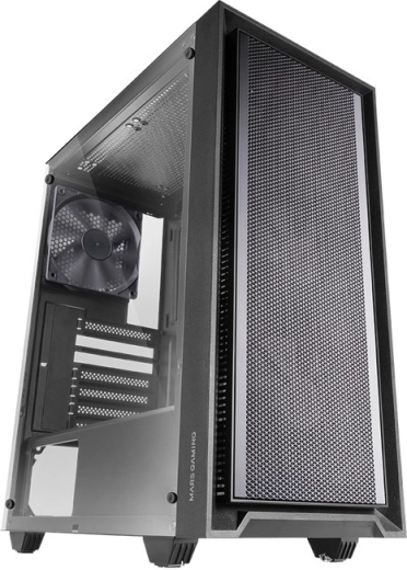Computerkabinet MARS MC-PMAX Black ATX med 4 FDB-blæsere
