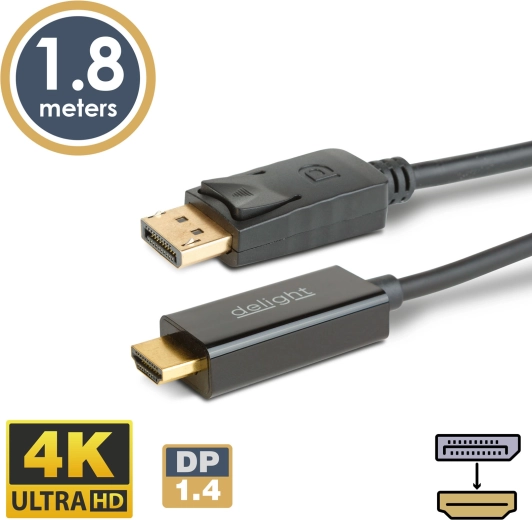 DisplayPort til HDMI-kabel 4K 1,8 m