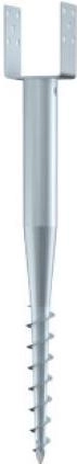 Jordskrue med U-beslag 70×120, længde 1000/865 mm, galvaniseret