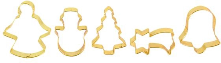 Sæt med gyldne kageudstikkere TORO, 5 stk.