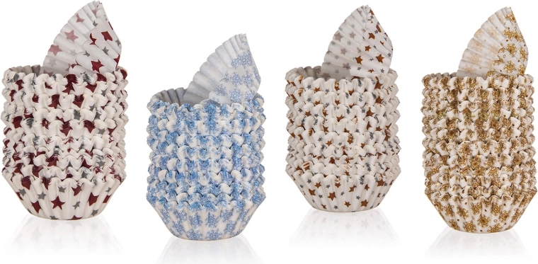 Papirbageforme XMASS, farvemix, 3 × 2,1 cm, 200 stk