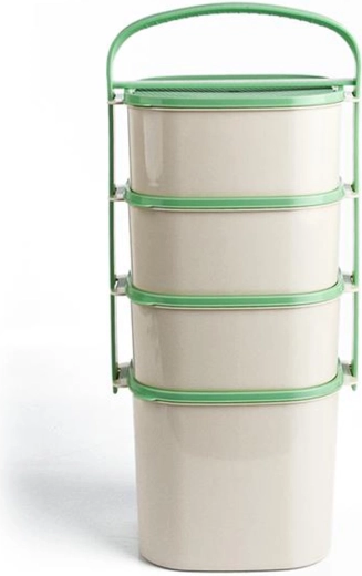 Plastisk madkasse TORO 3× 1,2 l + 1× 2 l, blandede lågfarver