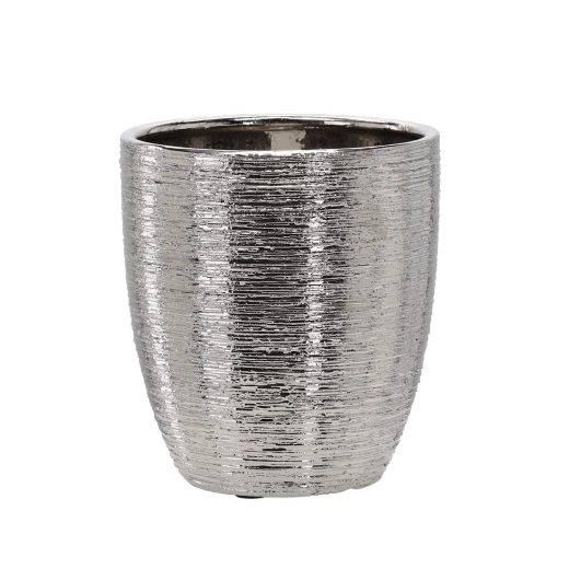 Keramisk skjuler til blomsterpotte 25 × 25 × 25 cm sølvfarvet
