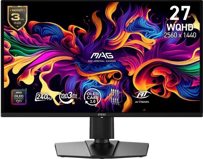 Gaming-skærm MSI MAG 27 QD‑OLED WQHD 240 Hz