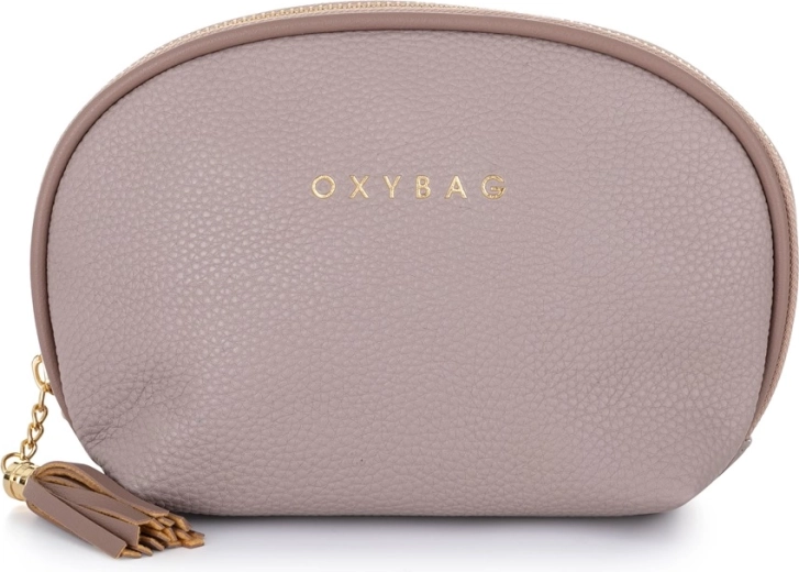 Kosmetiktaske PLUS i læder i mocca-farve