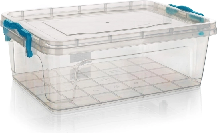 GEMA rektangulær boks 4 l med turkise håndtag