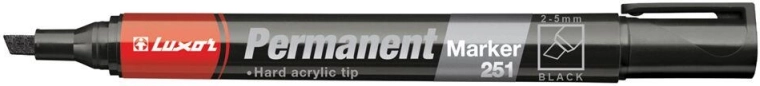 Permanent marker LUXOR 251 med skråt spids 2–5 mm, sort